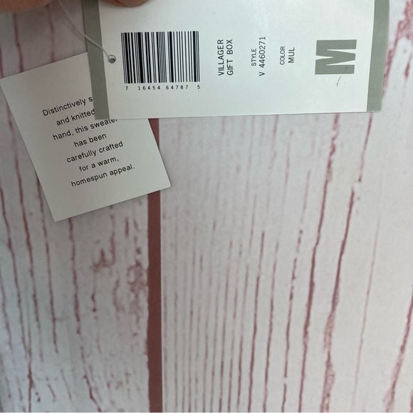 Vintage The Villager M Medium Hand Knit Ugly Christmas Sweater Vest Button NOS - Picture 5 of 8